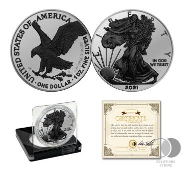 1 Unze American Eagle 2021 - MOONRISE PLATINUM Edition - Schwarzplatin + Palladium
