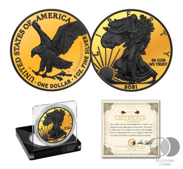 1 Unze American Eagle 2021 - SUNSET RUTHENIUM Gelbgold + Ruthenium