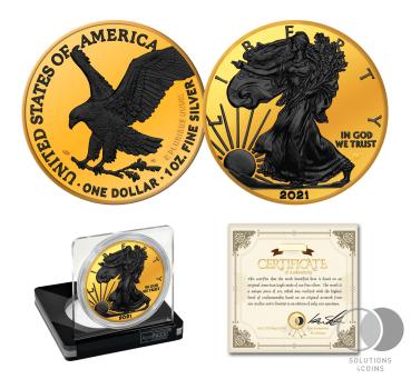 1 Unze American Eagle 2021 - SUNSET PLATINUM - Schwarzplatin + Palladium