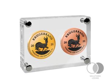 2 Unze 999 Silber Krügerrand  - Coins wählbar im ACRYL BLOCK