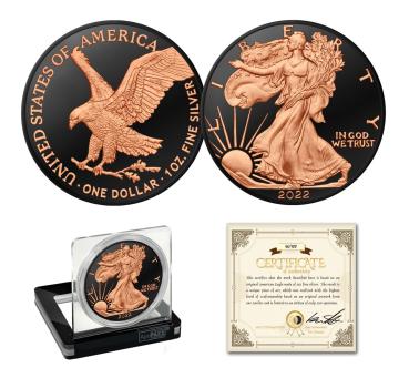 1 Unze American Eagle 2021 - RED ECLIPSE PLATINUM Edition NEW- Schwarzplatin + Rotgold