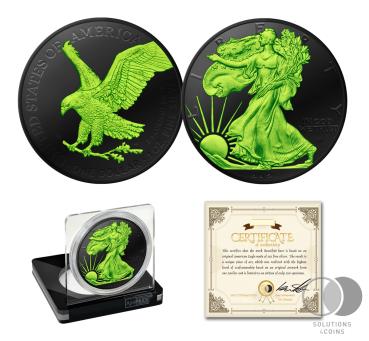 1 Unze American Eagle 2021 - Obscura SPACE PLATINUM Edition - GREEN