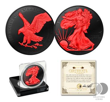 1 Unze American Eagle 2021 - Obscura SPACE PLATINUM Edition - RED