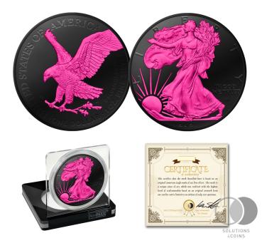 1 Unze American Eagle 2021 - Obscura SPACE PLATINUM Edition - PINK