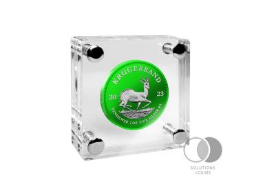 1 Unze 999 Silber Krügerrand  - Coin wählbar im ACRYL BLOCK