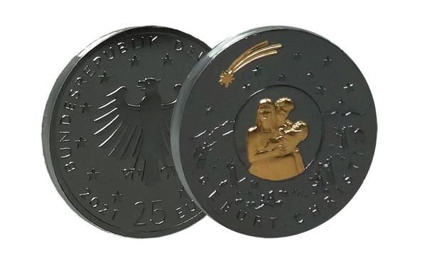 25 Euro Geburt Christi Sonderedition - Schwarzplatin und 24 Karat Gold